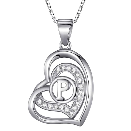 Imagen de Morella Collar letra P 925 plata 46 cm en OfertitasTOP