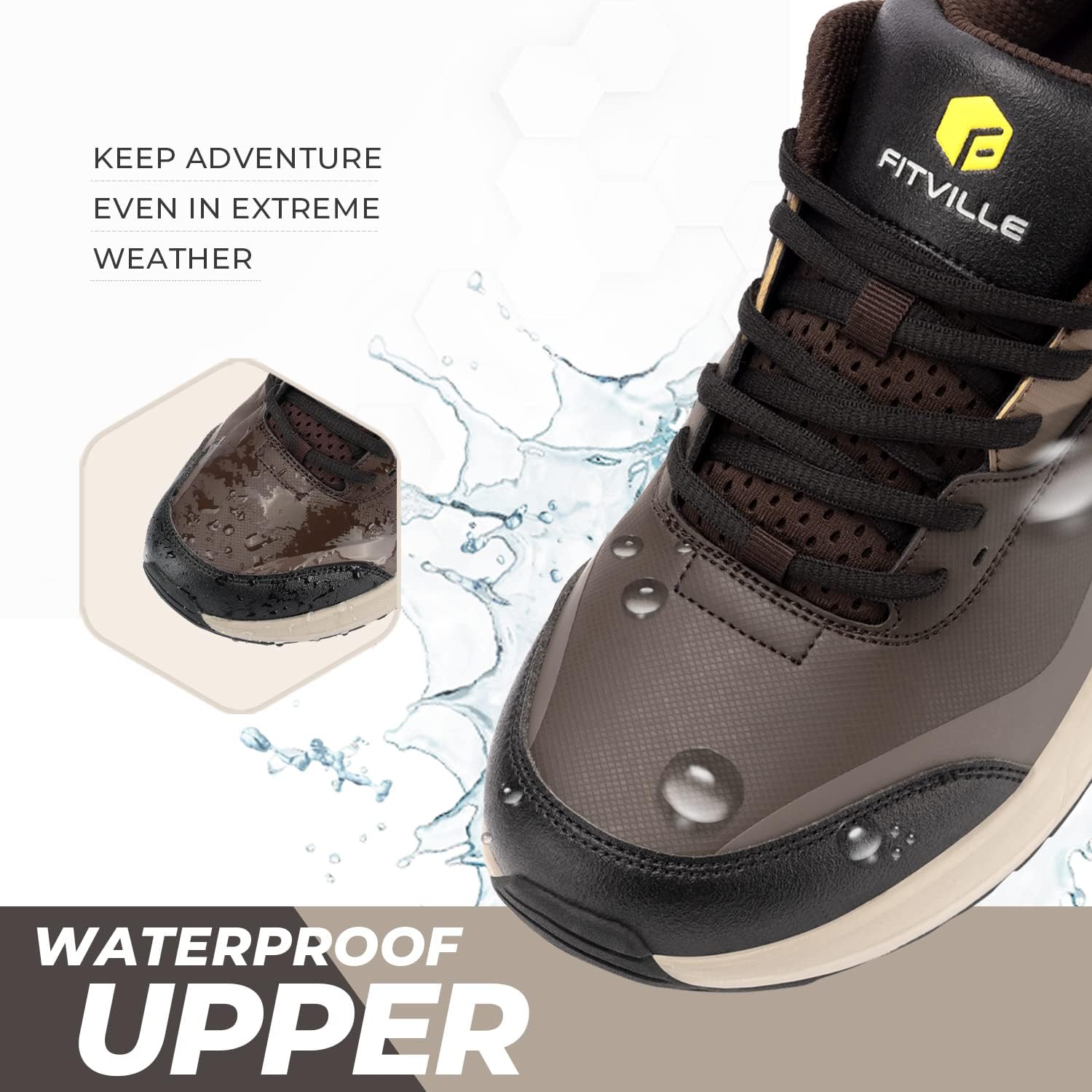 Thumbnail 4 de FitVille Men's Extra Wide Fit Walking Hiking Shoes