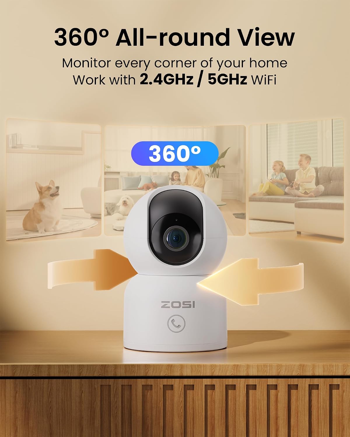 Detalle 2 de ZOSI C518 Telecamera WiFi Interno 2MP