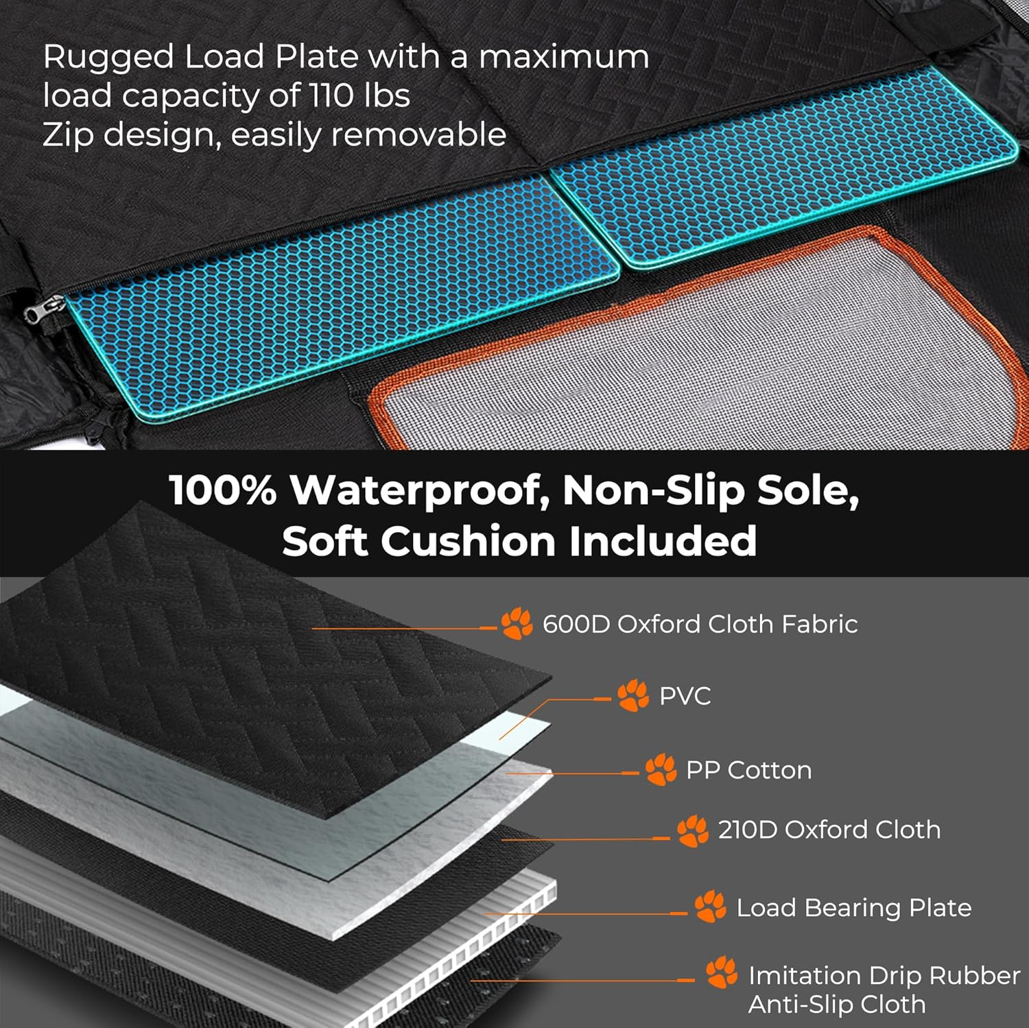 Thumbnail 3 de KYG Large Dog Car Seat for Medium to Large Dogs – Waterproof Rear Seat Extender with Mesh Windows