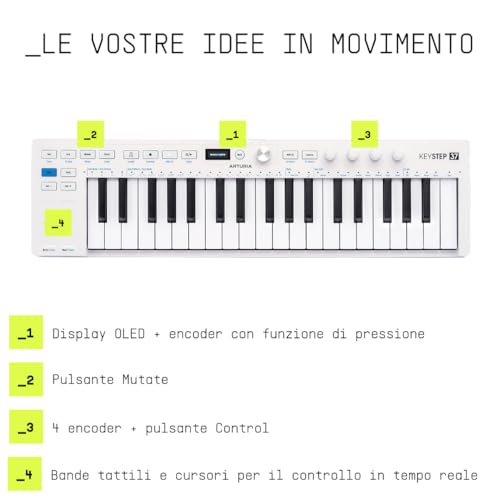 Detalle de Arturia KeyStep 37 mk2 – Tastiera MIDI: controllo snello e versatile per la tua musica