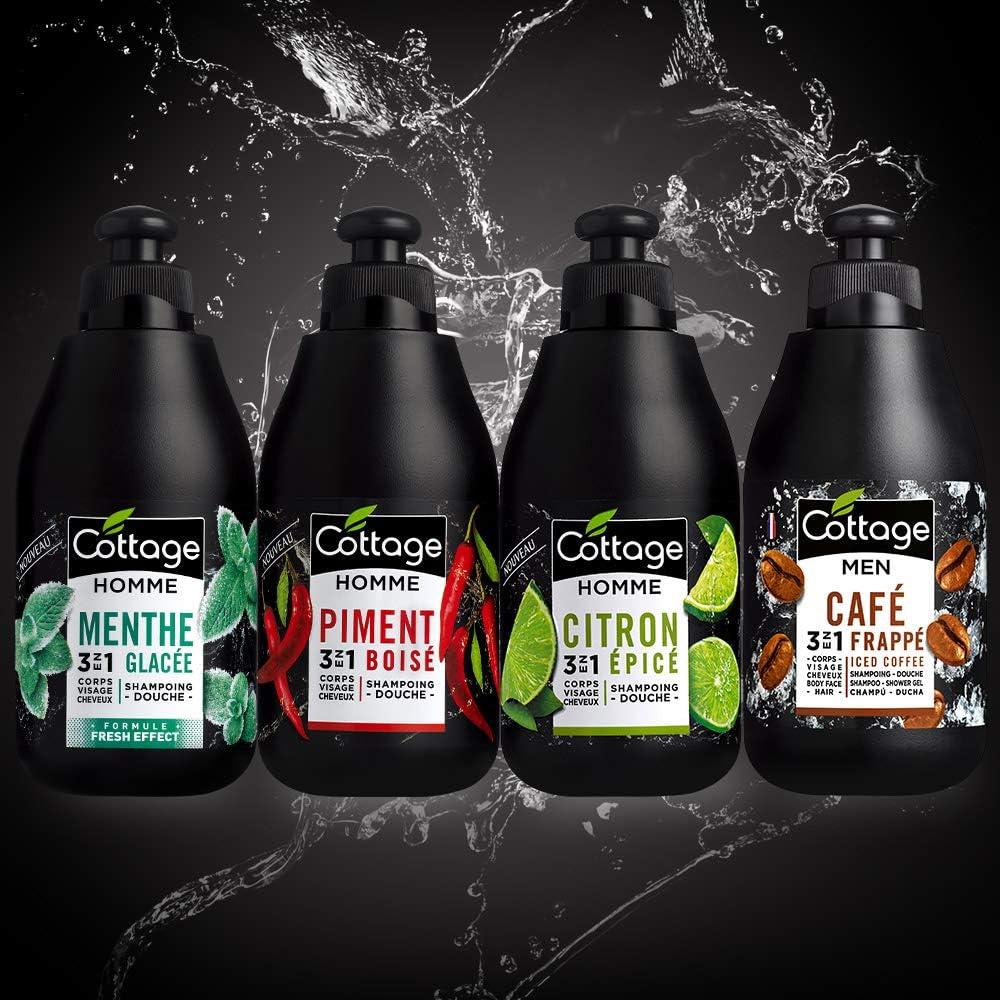 Detalle de Cottage Douche & Shampoo voor heren, koffie frappé, 3-in-1 met koffie-extract
