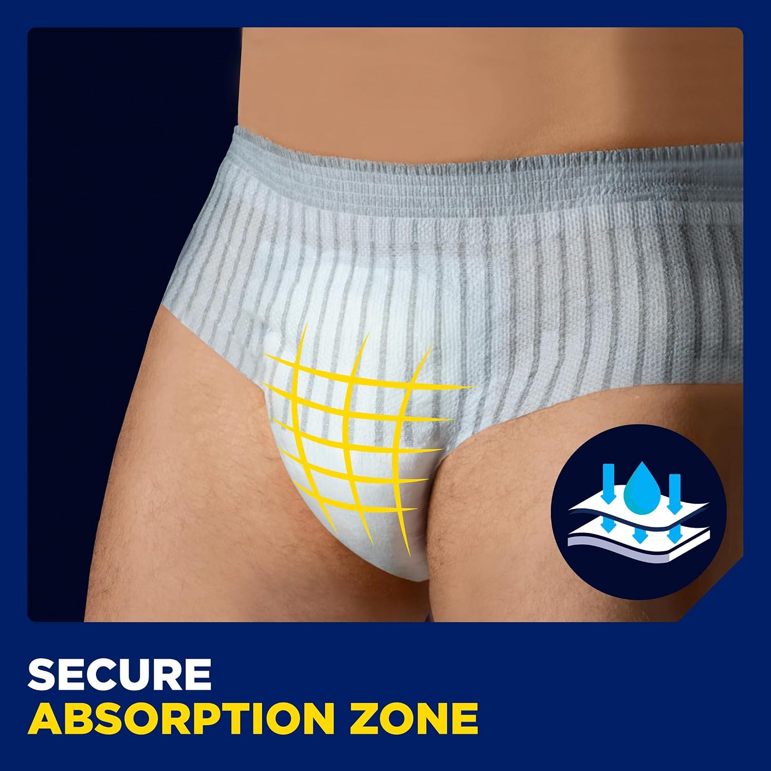 Detalle de TENA Men Protective Underwear Large, Level 4: Heavy Bladder Weakness Absorbency