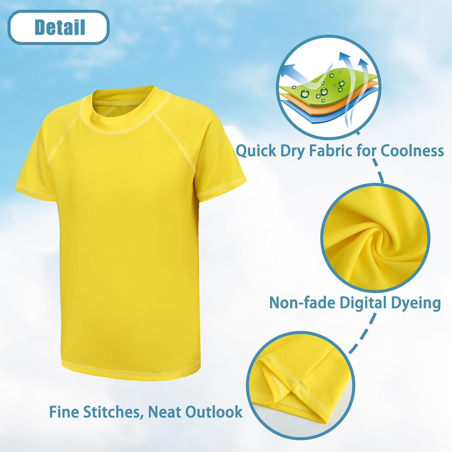 Detalle de Boys Short Sleeve Rash Guard Swim Shirt (Age 4–16) for Kids