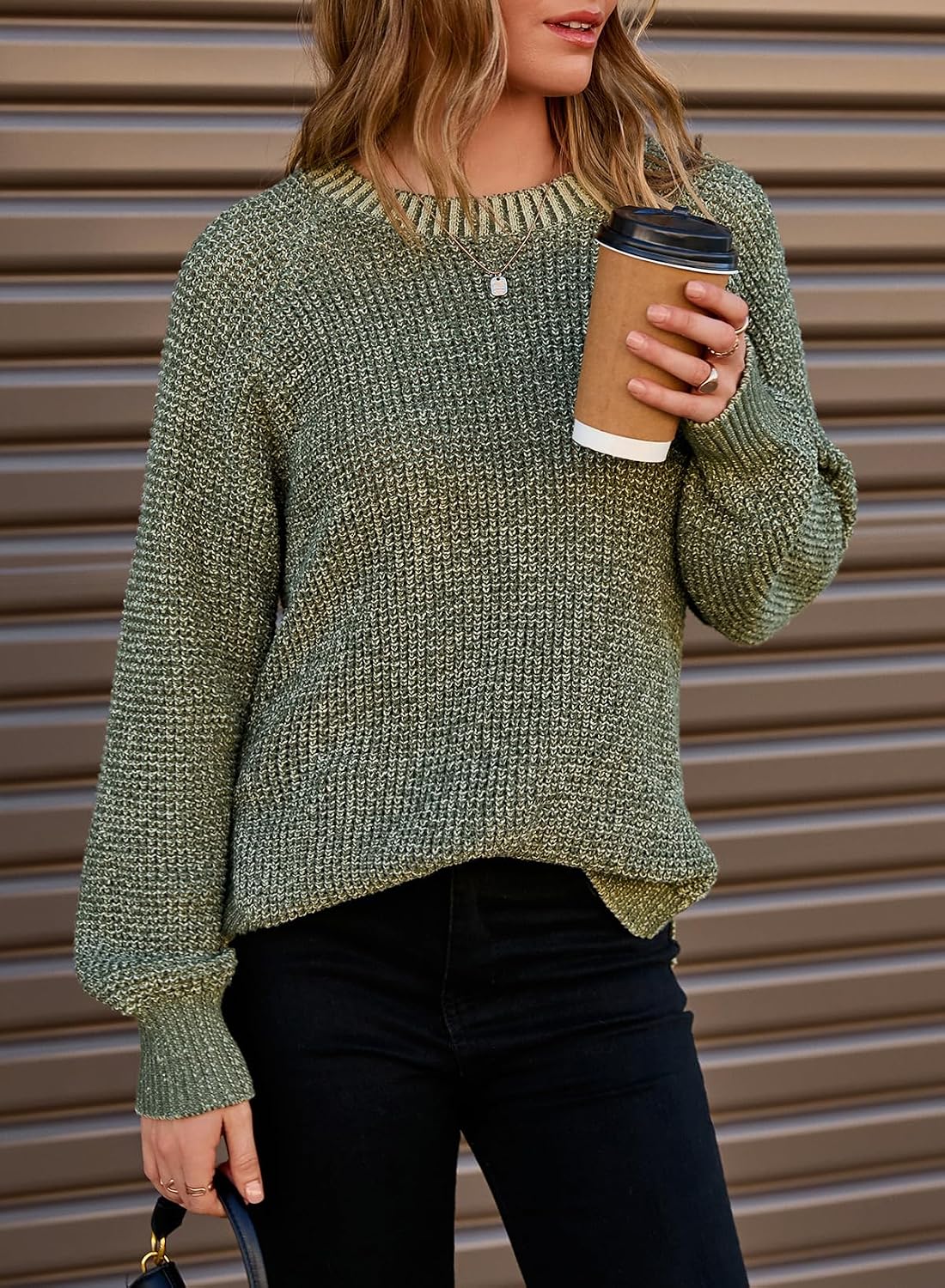 Detalle de Dokotoo Women's Pullover Sweater, Waffle Knit