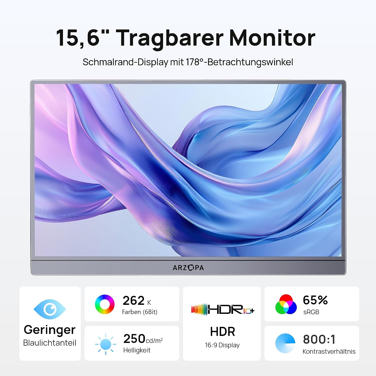 Thumbnail 1 de ARZOPA A1 tragbarer Monitor 15,6 Zoll FHD