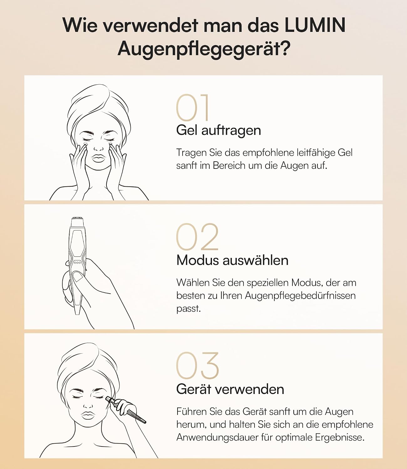 Detalle 2 de INIA Augenmassagegerät gegen Augenringe & Tränensäcke – EMS, Rotlicht & Wärme für Hautstraffung (3 Modi, tragbar)