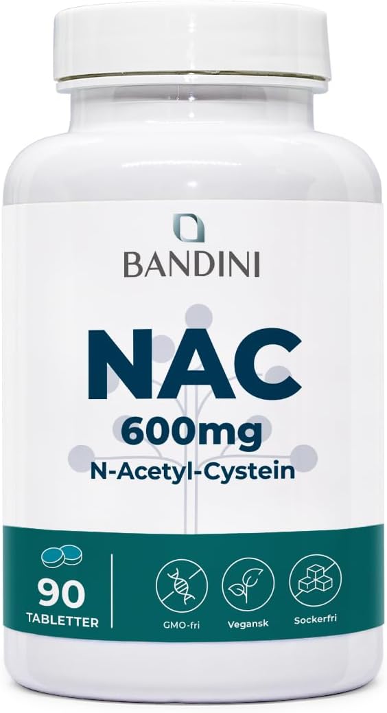 Detalle de BANDINI NAC N-Acetyl-Cysteine 600 mg – 90 veganska tabletter