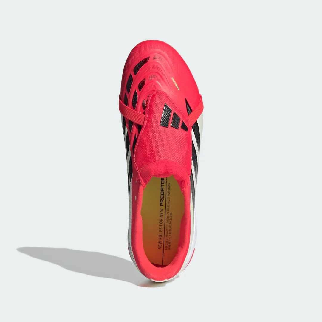 Detalle de Adidas Predator League: bota de fútbol para césped natural seco, lengüeta plegable (Rojo)