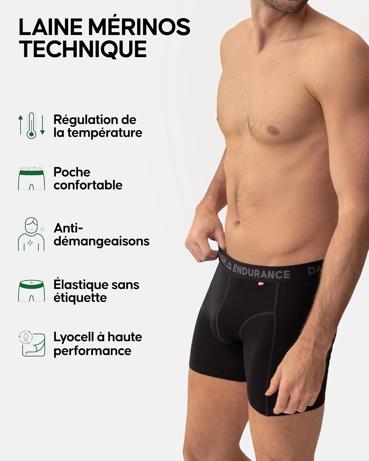 Detalle 2 de DANISH ENDURANCE Boxer Merinos 42% laine