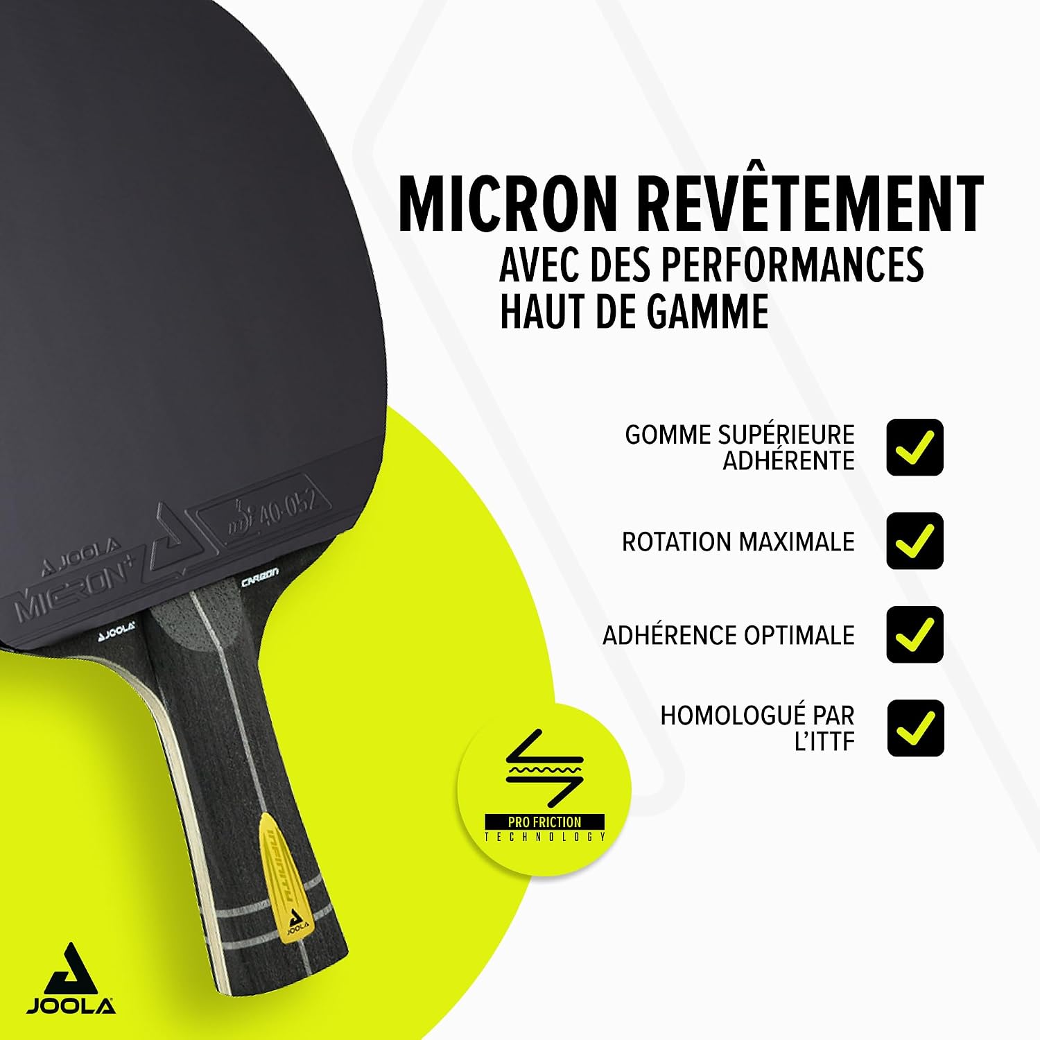 Detalle de JOOLA Infinity: Raquette de Tennis de Table professionnelle en carbone approuvée ITTF