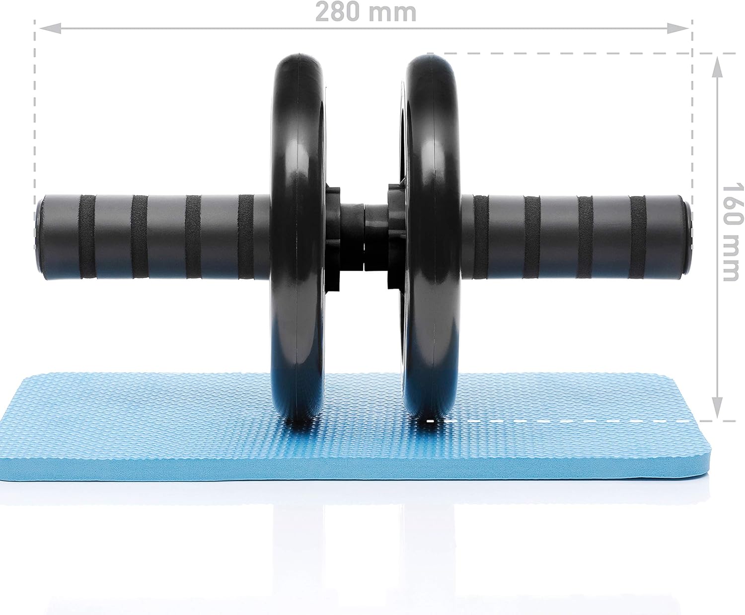 Thumbnail 1 de BODYMATE Roue abdominaux Classic (28 x 16 cm) avec tapis pour les genoux – accessoire fitness pour renforcer le tronc