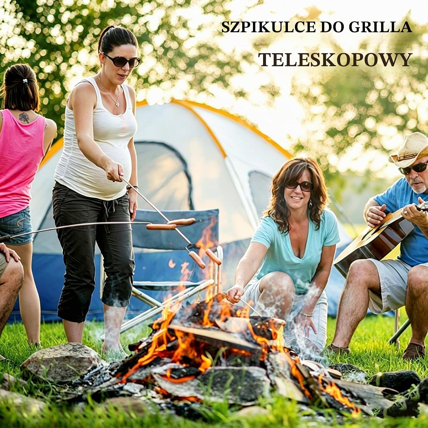 Detalle 2 de Brizuf 1 – teleskopowe szpikulce do grilla ze stali nierdzewnej, 31–115 cm
