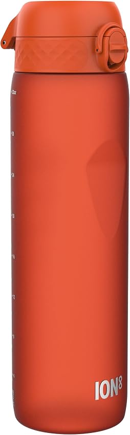 Detalle de ion8 Botella de Agua 1 L, a prueba de fugas, naranja