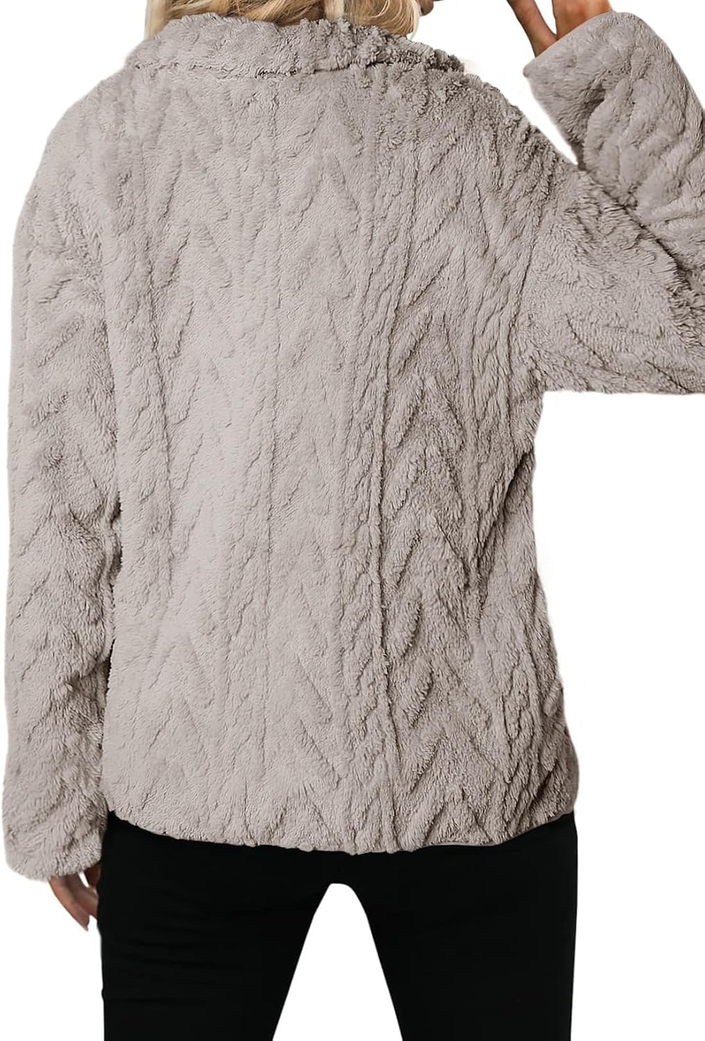 Detalle 2 de Dokotoo Women's Winter Fleece Jacket, Zip-Front Sherpa with Pockets