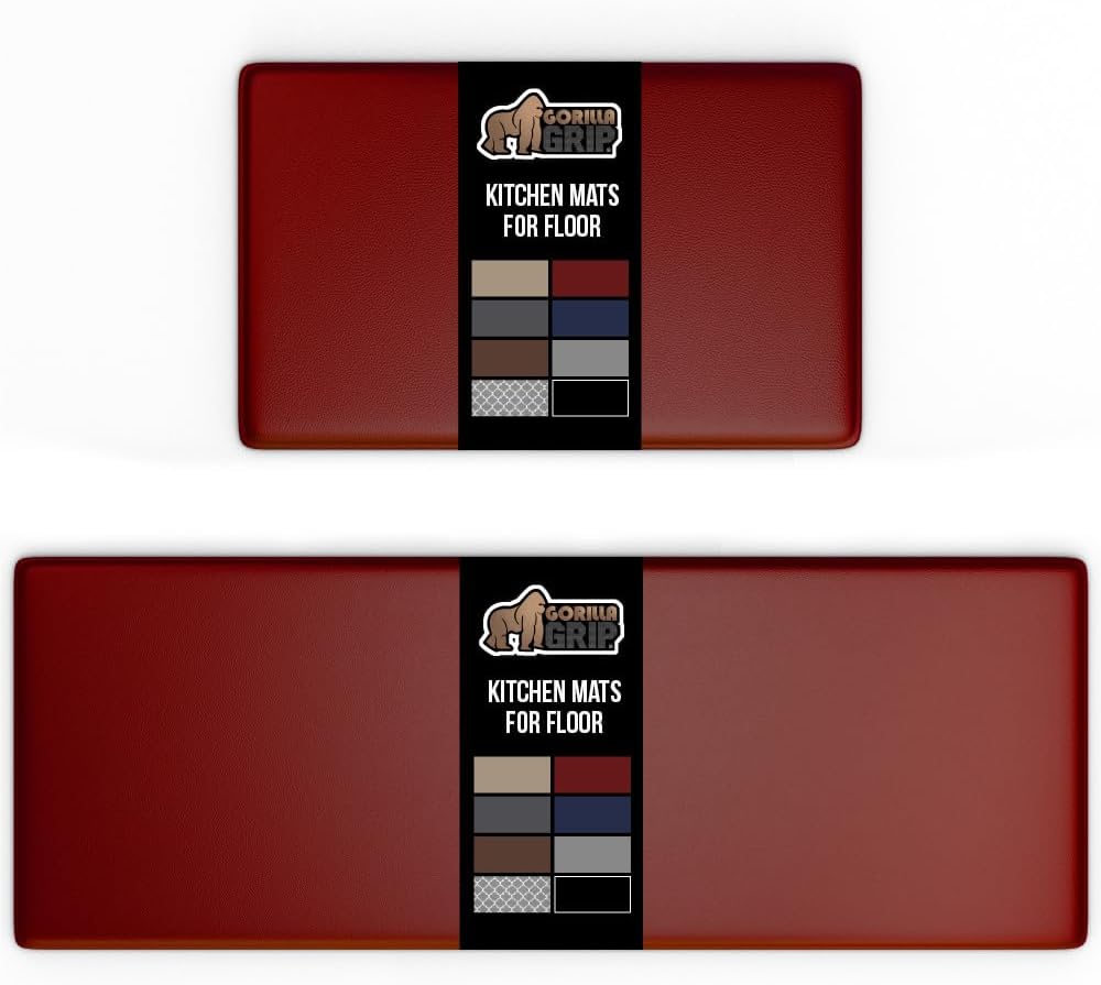 Detalle de GORILLA GRIP 17x48 & 17x24 Anti-Fatigue Kitchen Mats 🧽