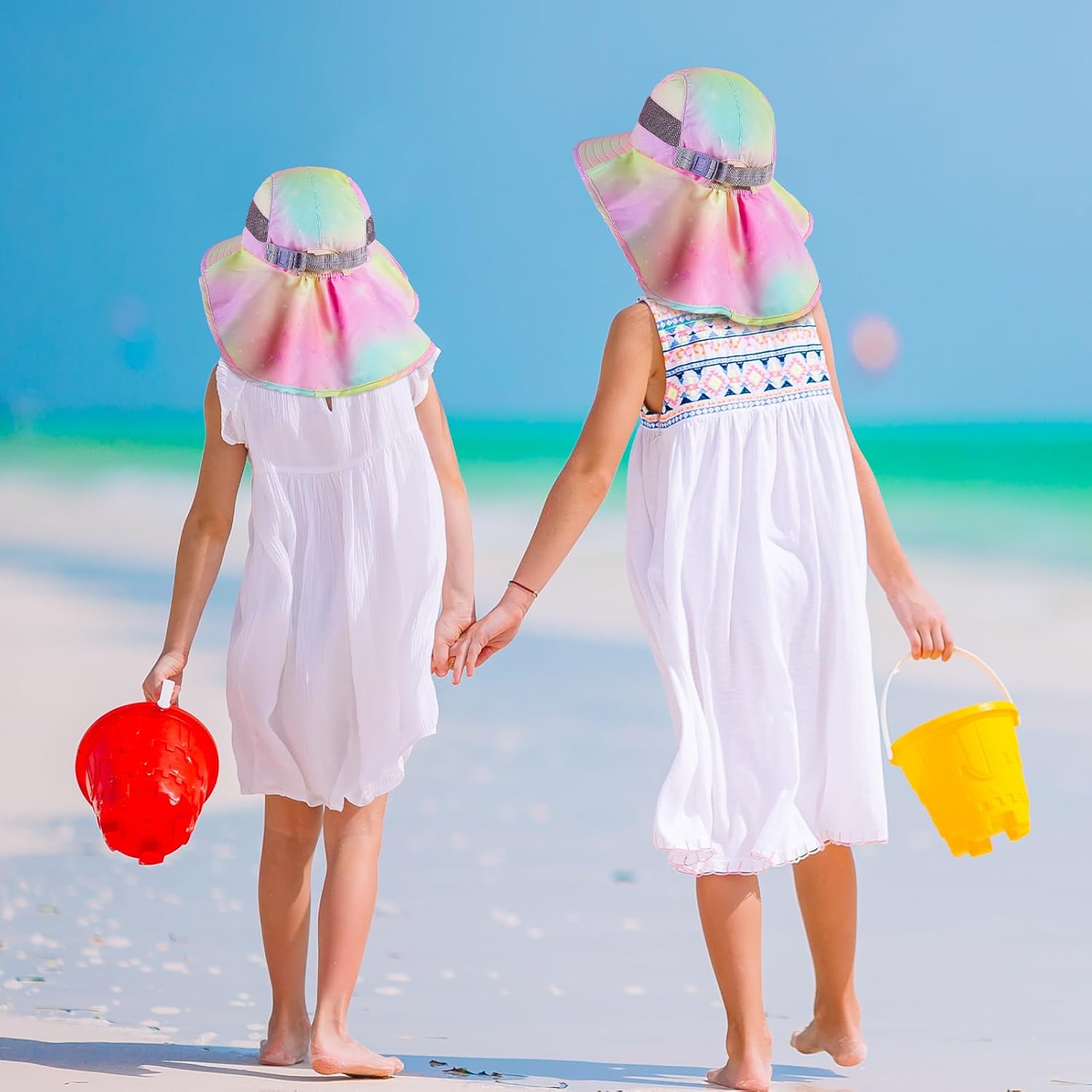 Thumbnail 6 de MHJY Kids UV Protection Unicorn Sun Hat (2–9 years) with Wide Brim, Neck Flap & Adjustable Fit