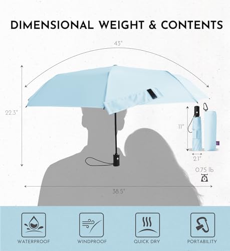 Thumbnail 7 de LILAC Windproof Automatic Umbrella with 8 Ribs – Compact Travel Brolly