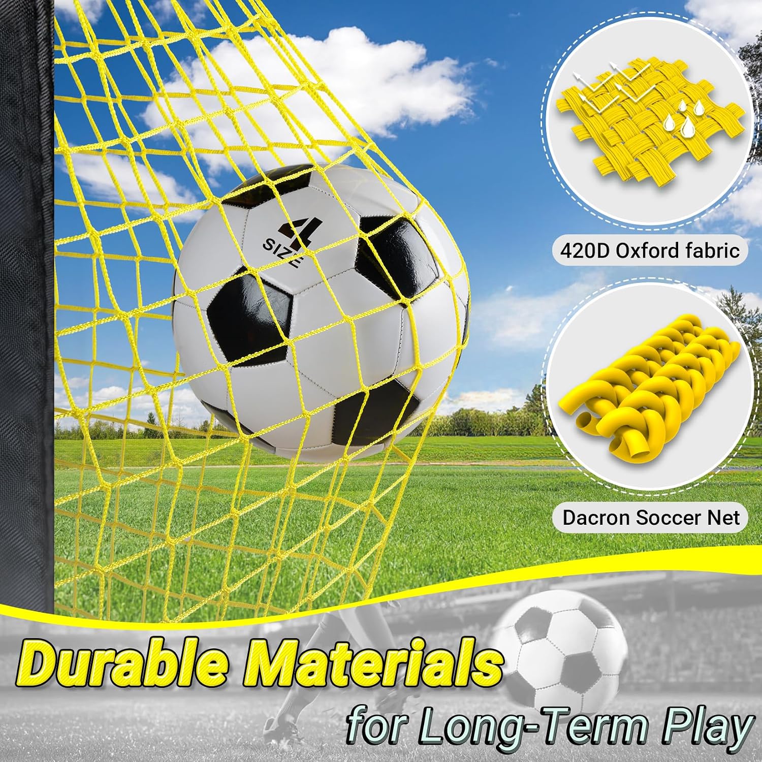 Thumbnail 6 de Happy Jump Buts de Football Pop-Up Pliable – Kit 2 buts 213 x 152 cm + accessoires
