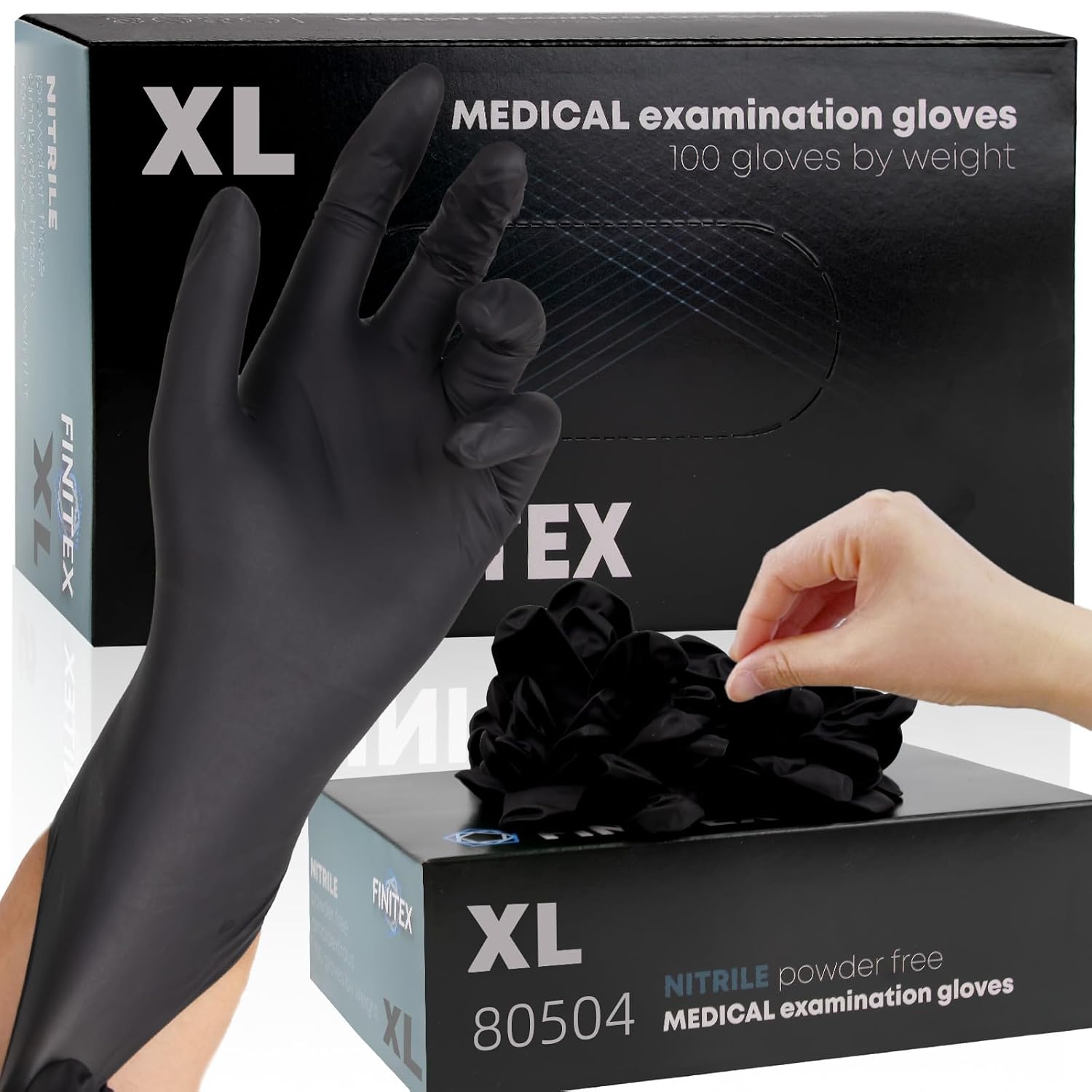 Detalle de FINITEX X-Large 5mil Nitrile Disposable Gloves