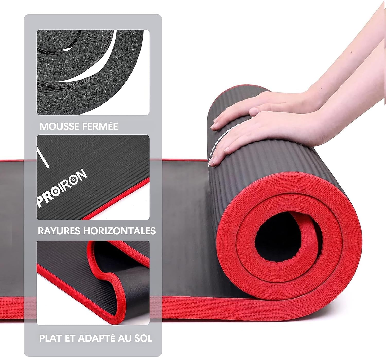 Detalle de PROIRON Tapis de Yoga Epais 10MM – Antidérapant, 183 × 66 cm