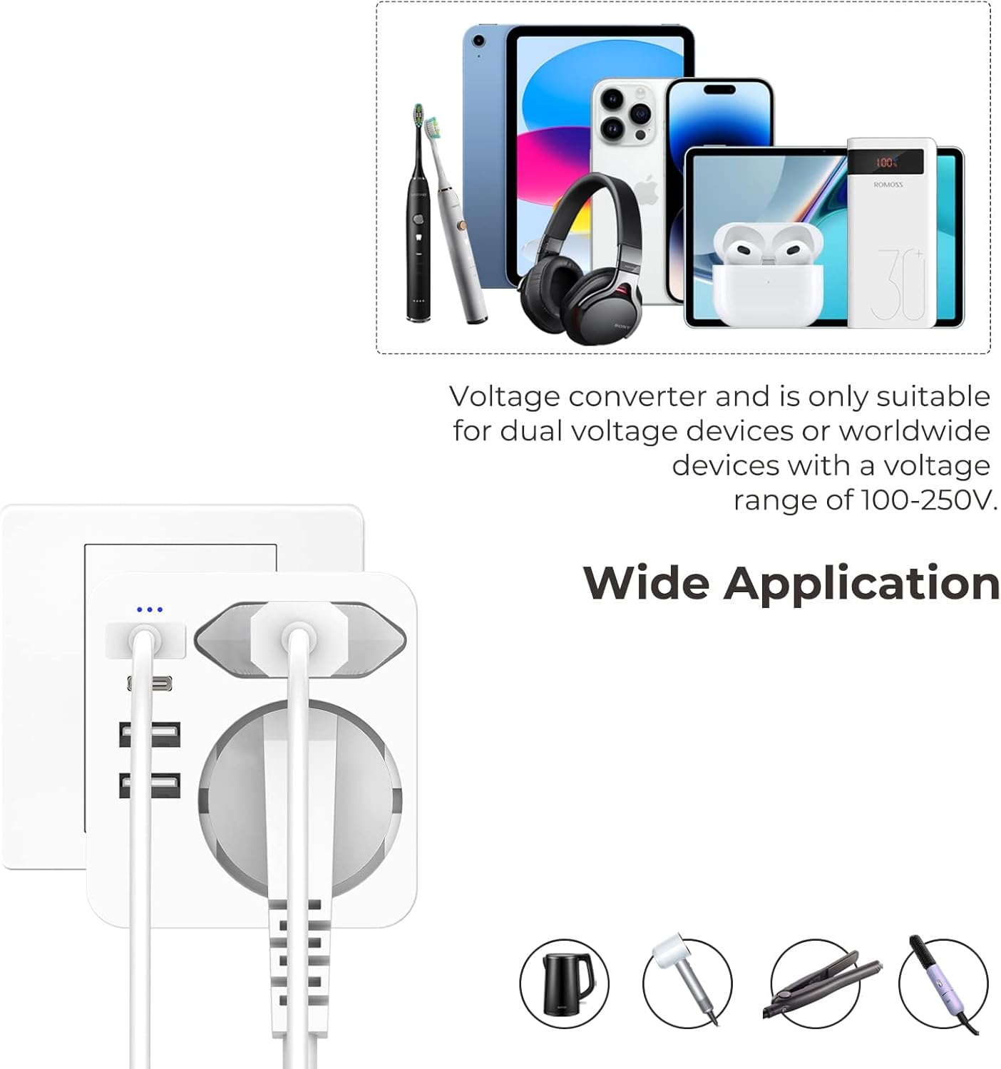 Thumbnail 2 de Adattatore presa USA 6 in 1 con USB