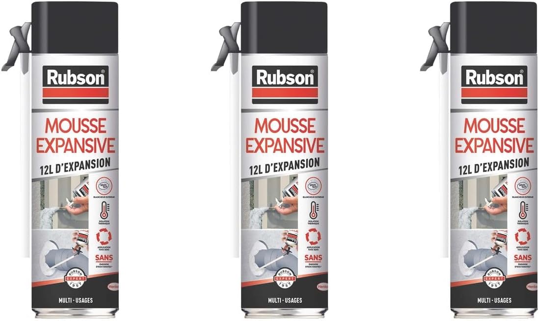 Thumbnail 6 de Rubson Mousse Expansive Multi-Usages – Mousse polyurethane blanche en aérosol (300 ml) avec 12 litres d'expansion