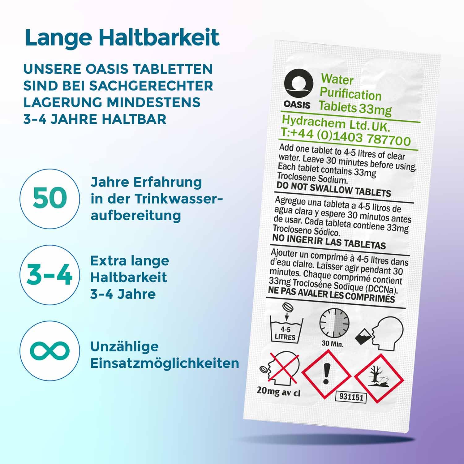 Thumbnail 4 de Wicked Chili Wasserreinigungstabletten – 60 Tabletten zur sicheren Trinkwasseraufbereitung für Outdoor, Notfall und Reise