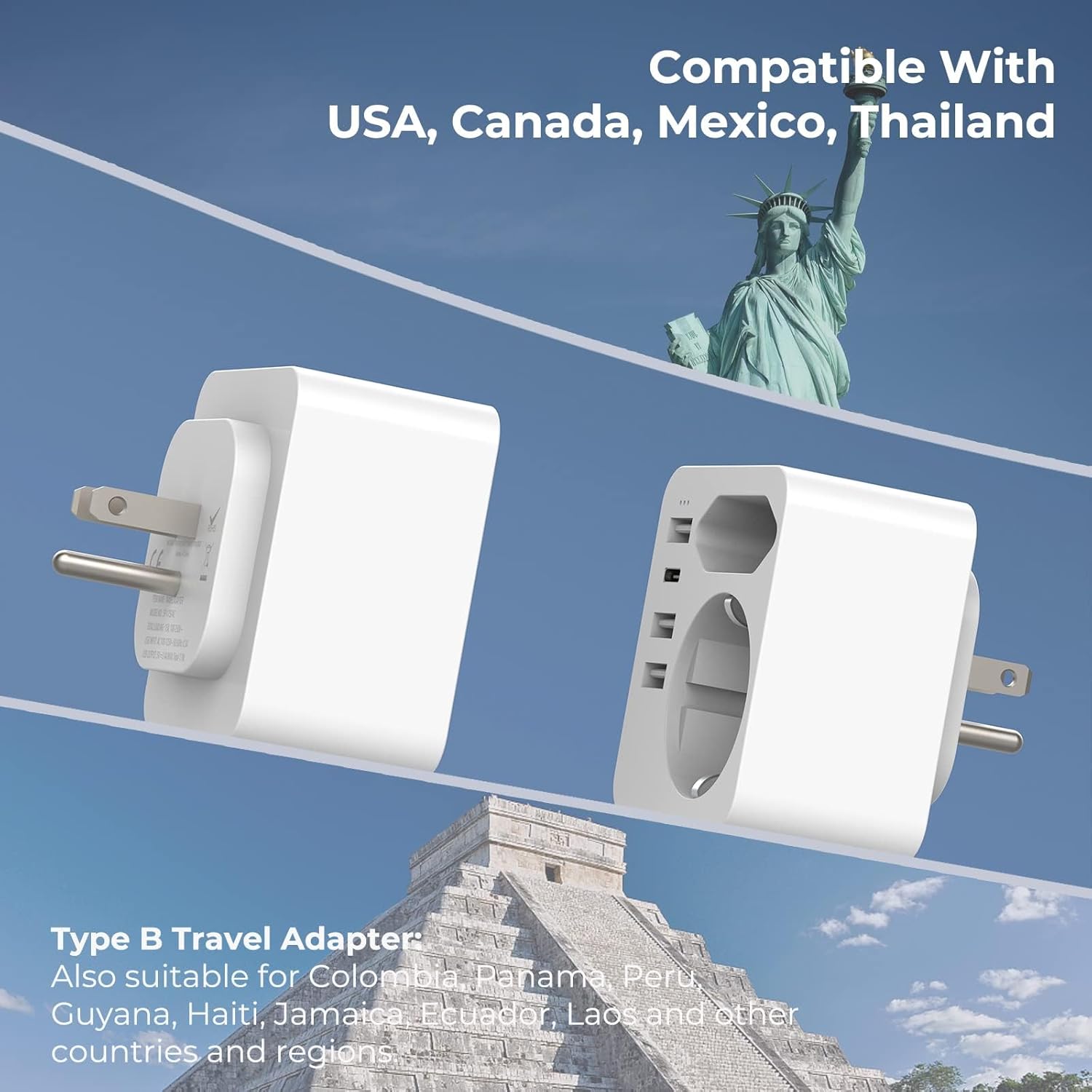 Thumbnail 4 de Adattatore presa USA 6 in 1 con USB