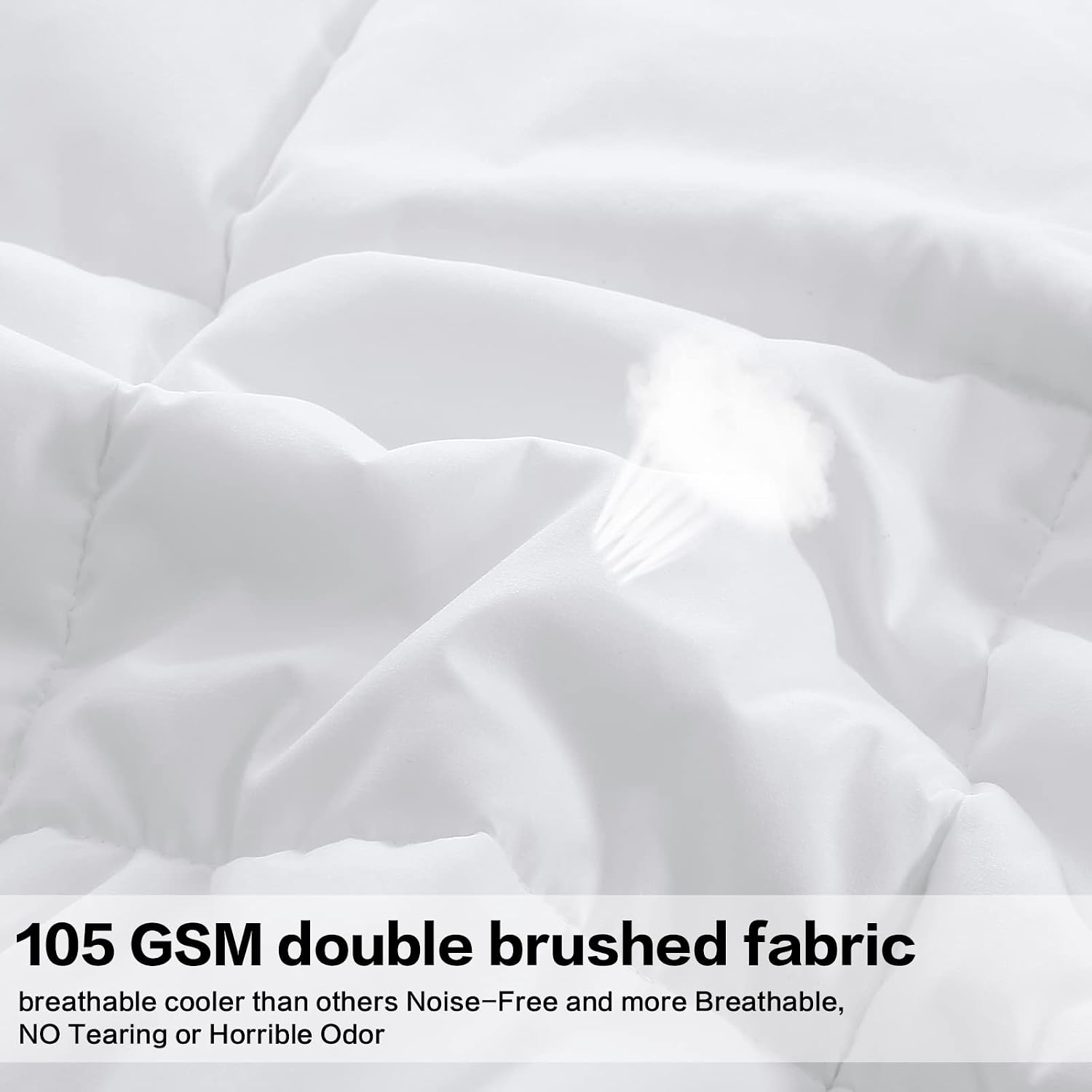 Thumbnail 2 de SLIMELODY COMFORTER03 Oversized Queen Duvet Insert, White, Reversible, 98 x 98 Inches