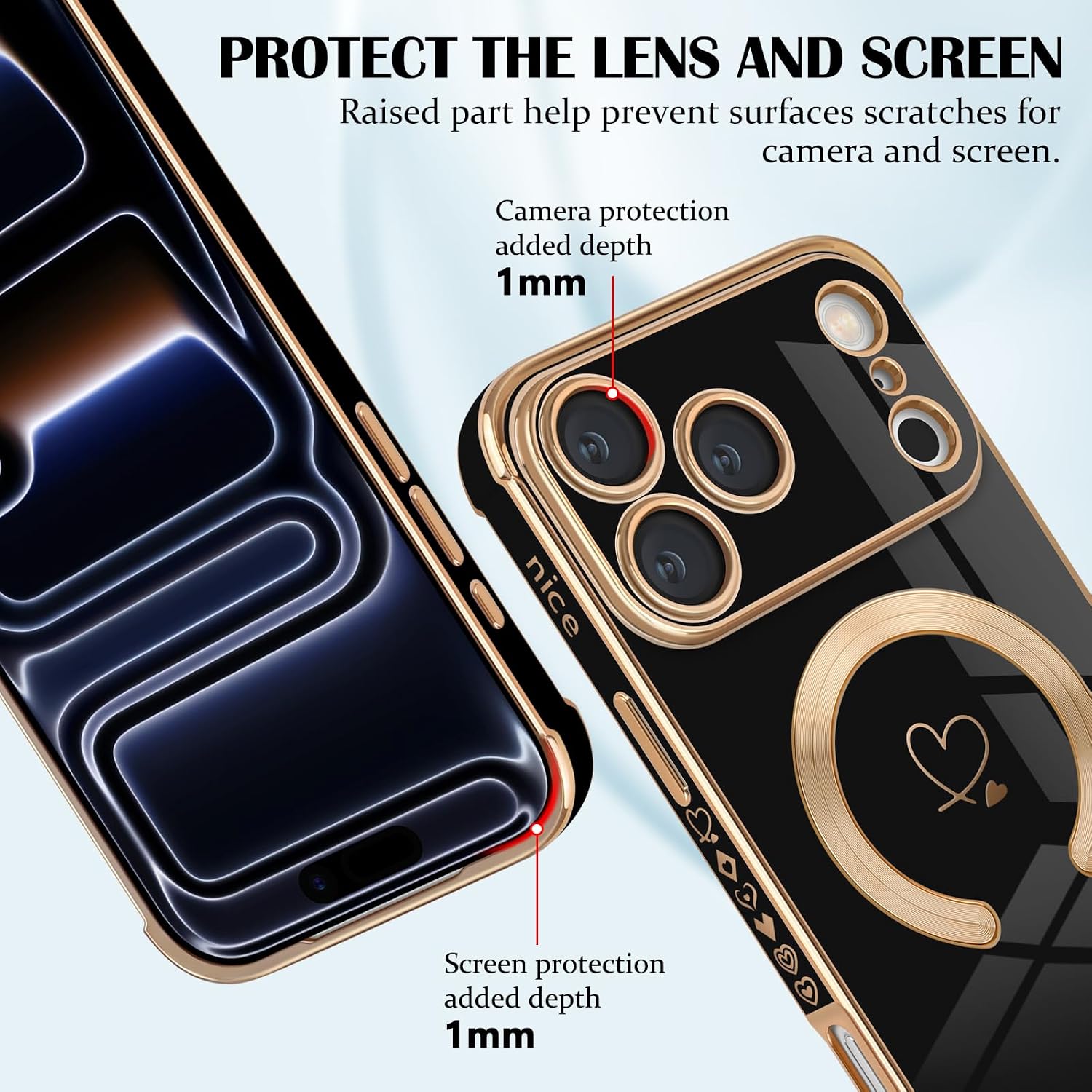 Thumbnail 2 de Newseego Magnetic Case for iPhone 17 Pro Max with Heart Pattern