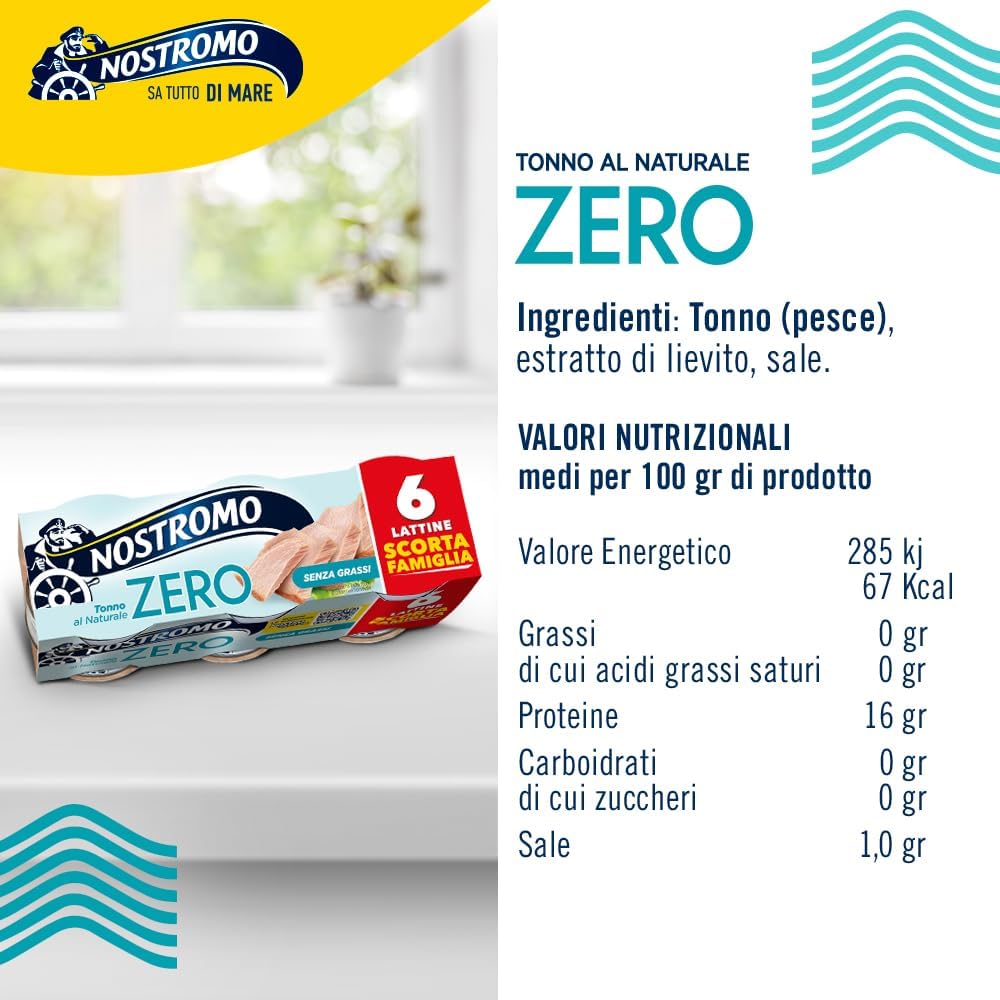 Thumbnail 1 de Nostromo Tonno al Naturale 65g – Confezione Scorta 60 Lattine (10 x 6) senza grassi, sgocciolato e pronto da gustare
