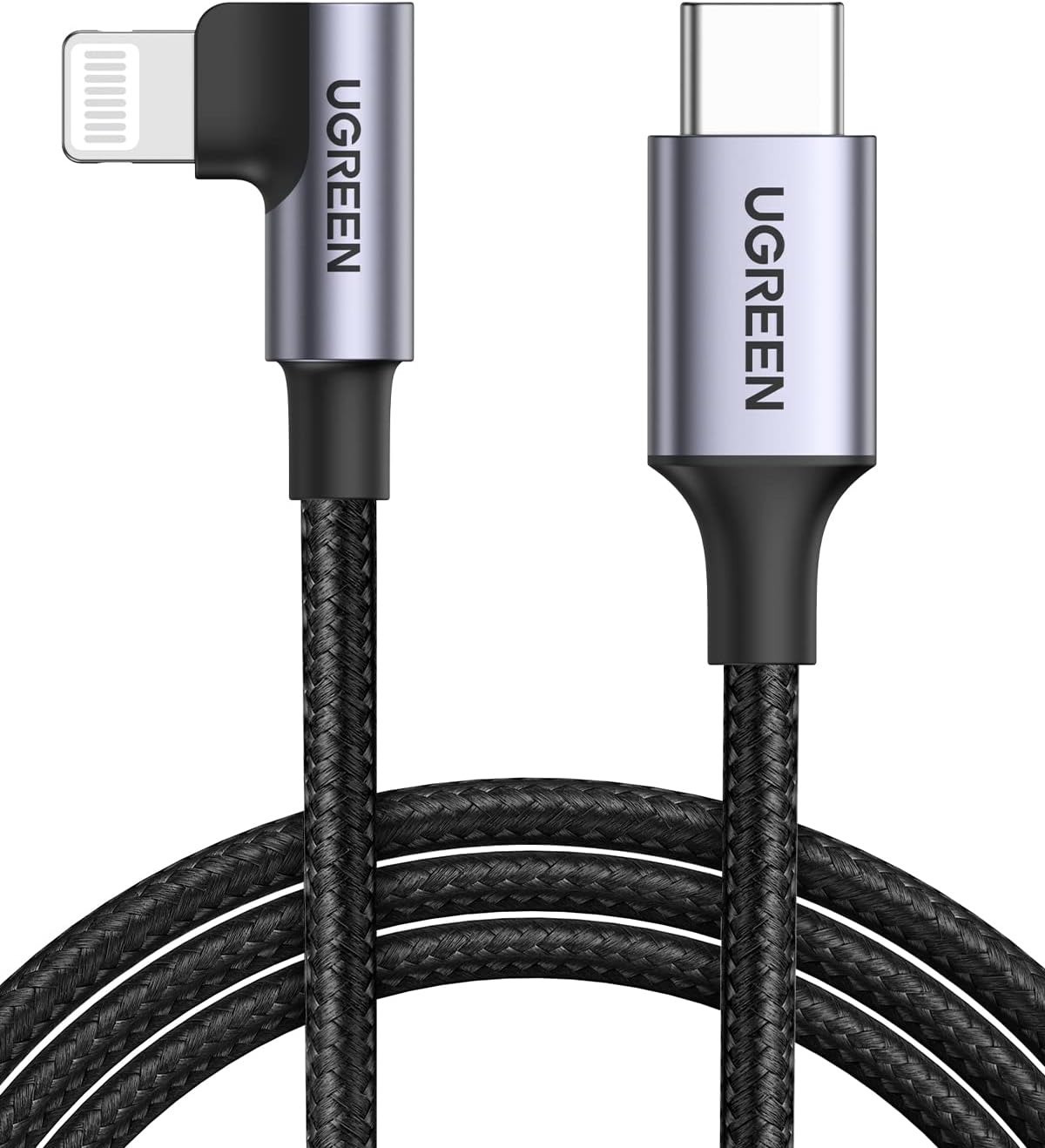 Detalle de UGREEN USB-C to Lightningケーブル 1m|L字型・MFi認証・最大3A対応