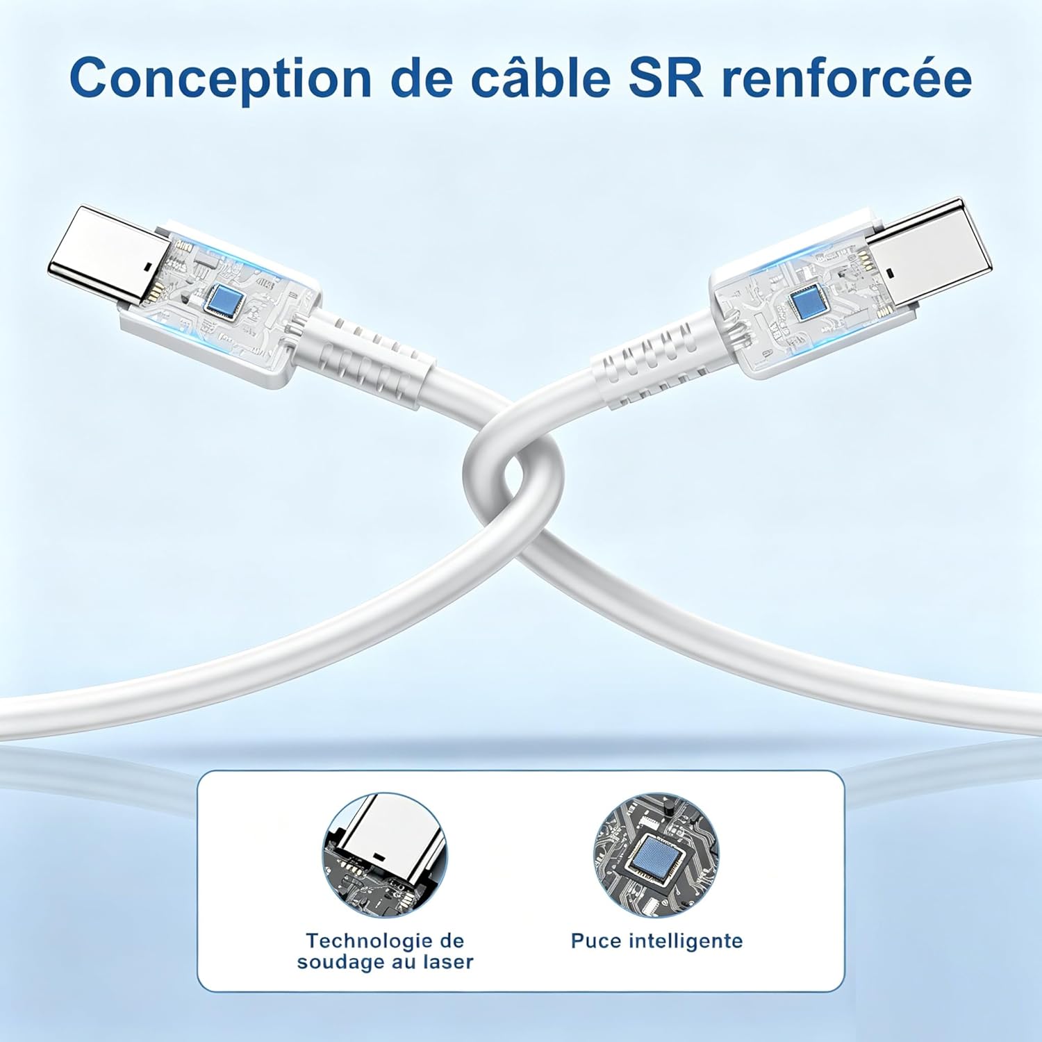 Thumbnail 4 de Chargeur USB‑C 45 W Yievis + câble USB‑C 2 m / 3 m pour iPhone 17 Pro Max, iPhone 16/15, iPad et Samsung Galaxy S