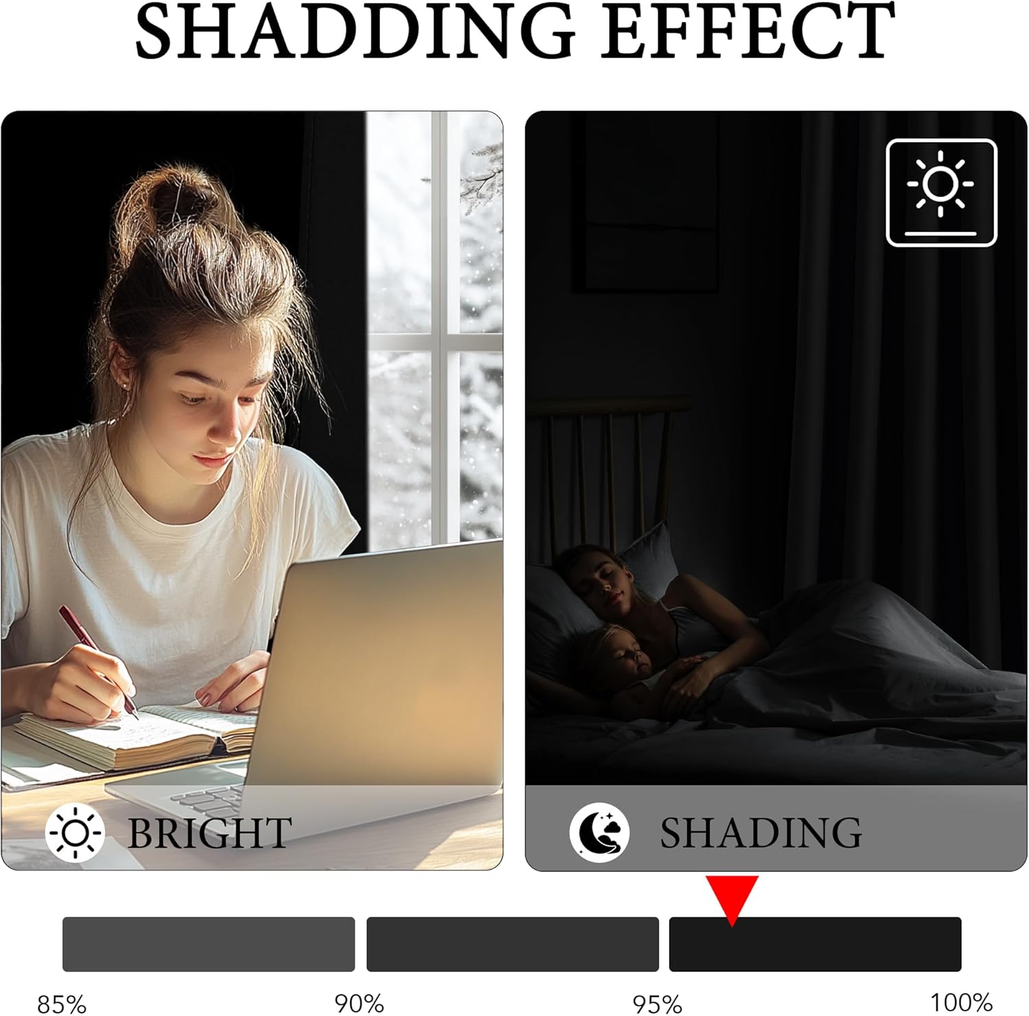 Thumbnail 1 de KGORGE Thermogardine mit Ösen – 2er Set Schwarz, blickdichte Vorhänge 245 x 140 cm (H x B)