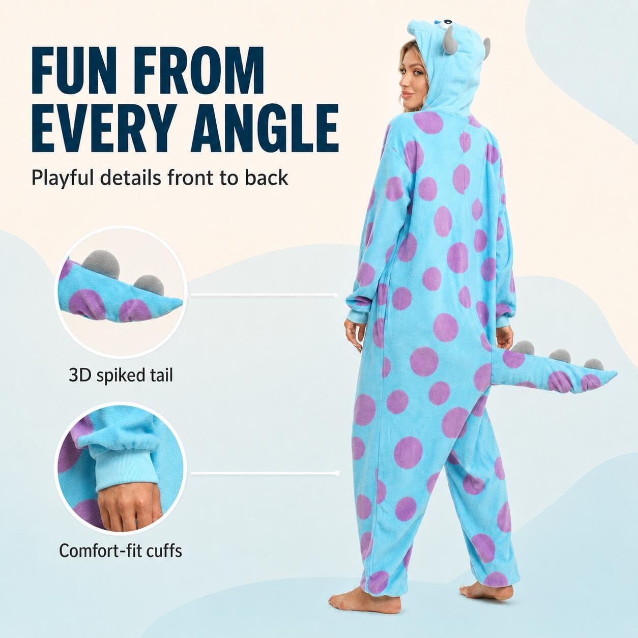 Detalle de BGOKTA Adult Animal Onesie Pajamas, Polar Fleece Halloween Costume