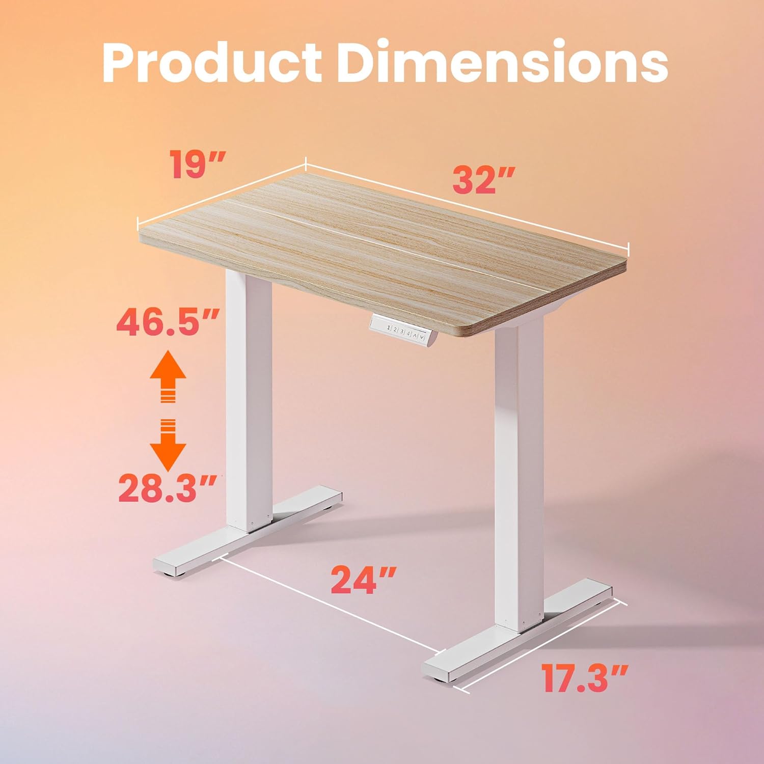 Detalle 1 de HUANUO 32in Small Electric Standing Desk
