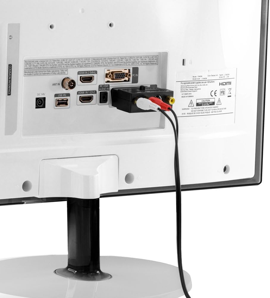 Detalle de deleyCON Scart auf 3X Cinch Buchsen IN/Out Umschalter + S-Video (S-VHS) – Schwarz