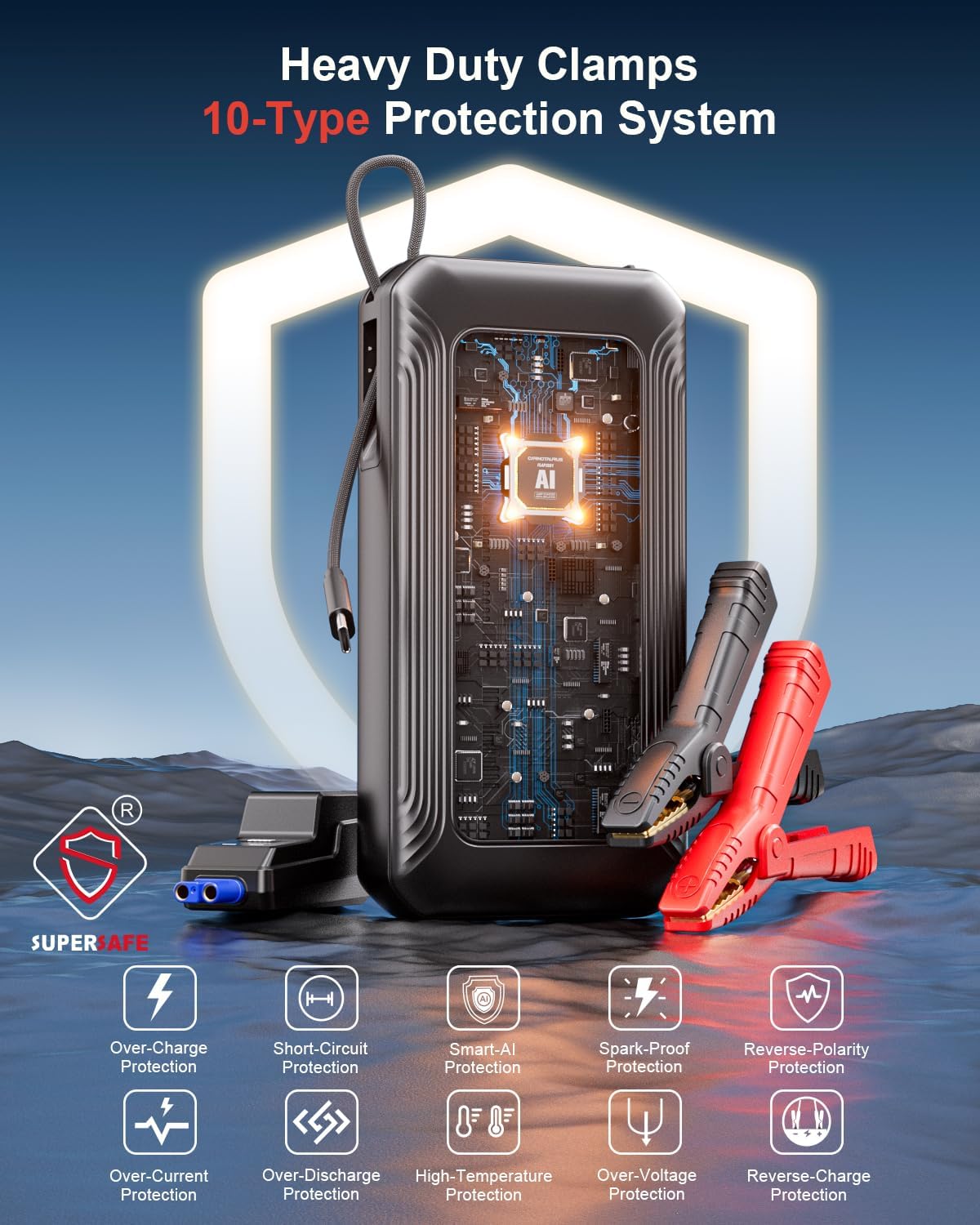 Thumbnail 2 de GOOLOO G7 3000A Jump Starter: Portable Power, 45W Fast Charging & LED Emergency Light