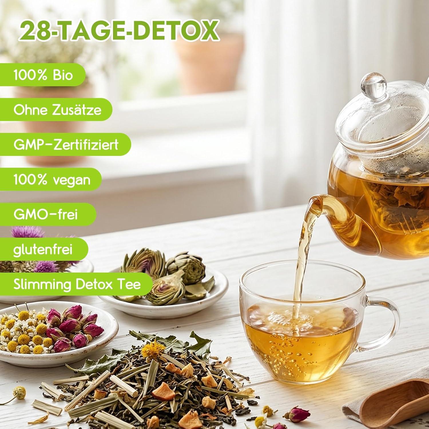 Thumbnail 2 de Detox Tee zum Abnehmen & Bauchfett Verbrennen – 28-Tage-Stoffwechsel-Kur mit Mariendistel, Artischocke, Löwenzahn