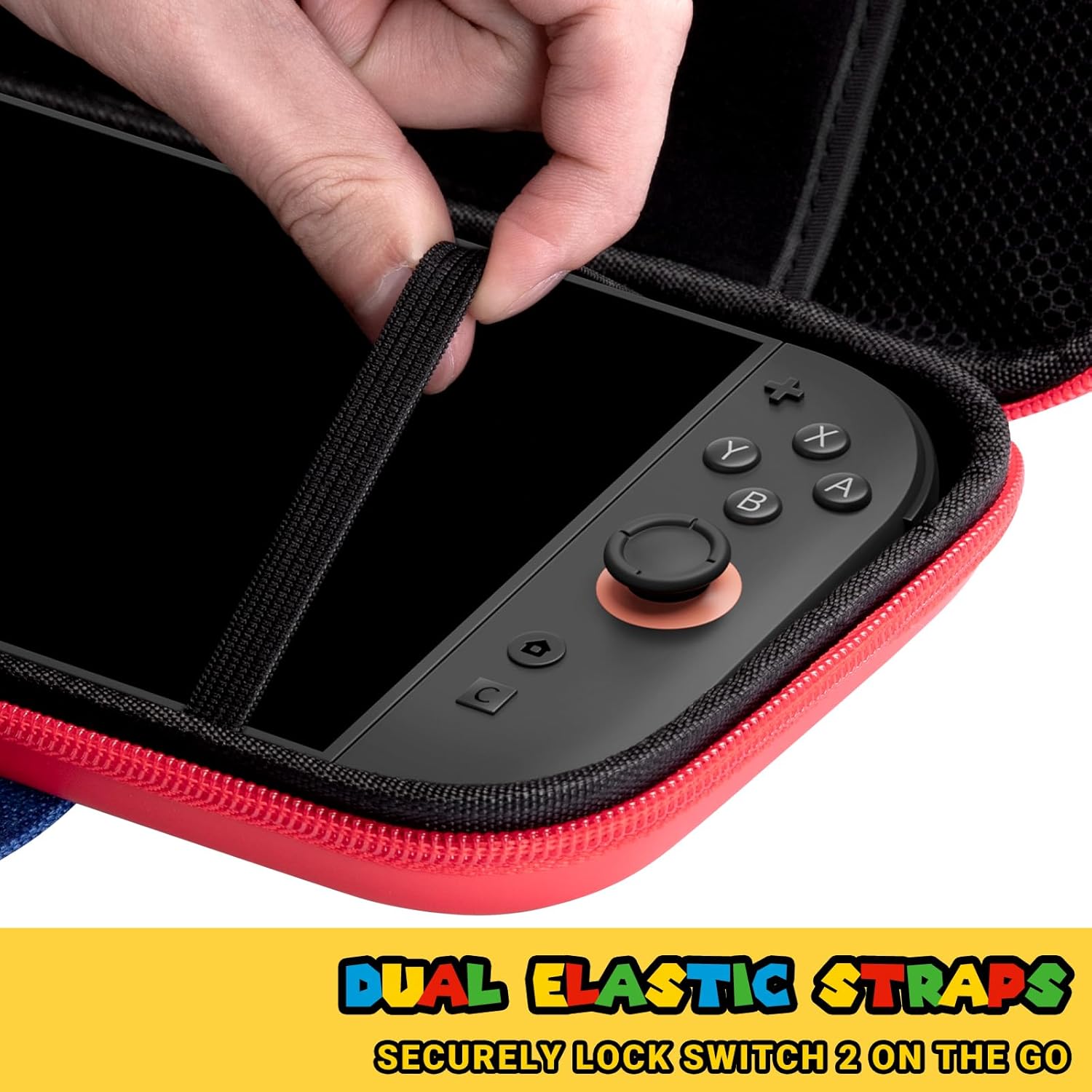 Detalle de FunCase Switch 2 Case for Switch 2 2025 – Cute, Portable Carry Case with 10 Game Cartridges (Red/Blue)