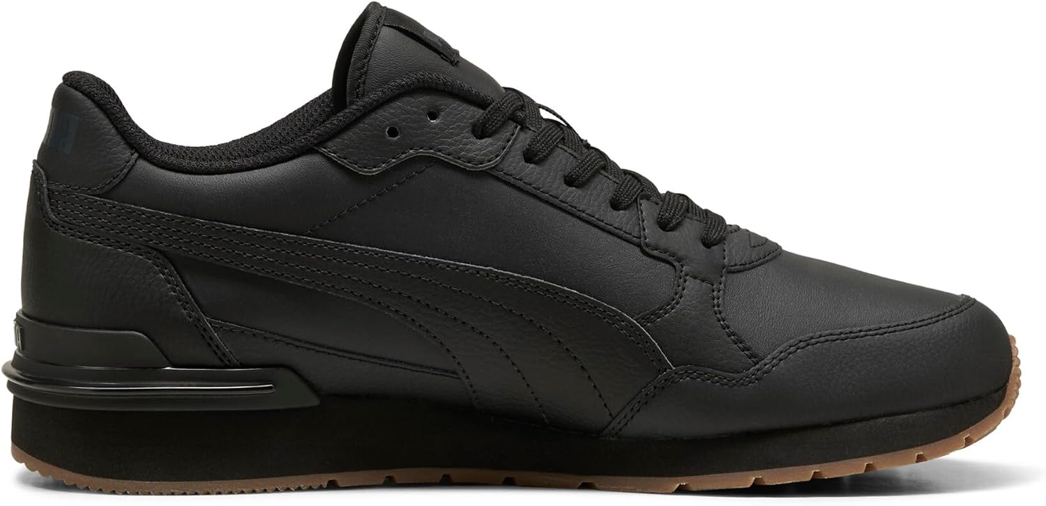 Detalle de PUMA ST Runner V4 L Unisex-Sneaker – Schwarz/Strong Grey-Gum, Größe 9 UK