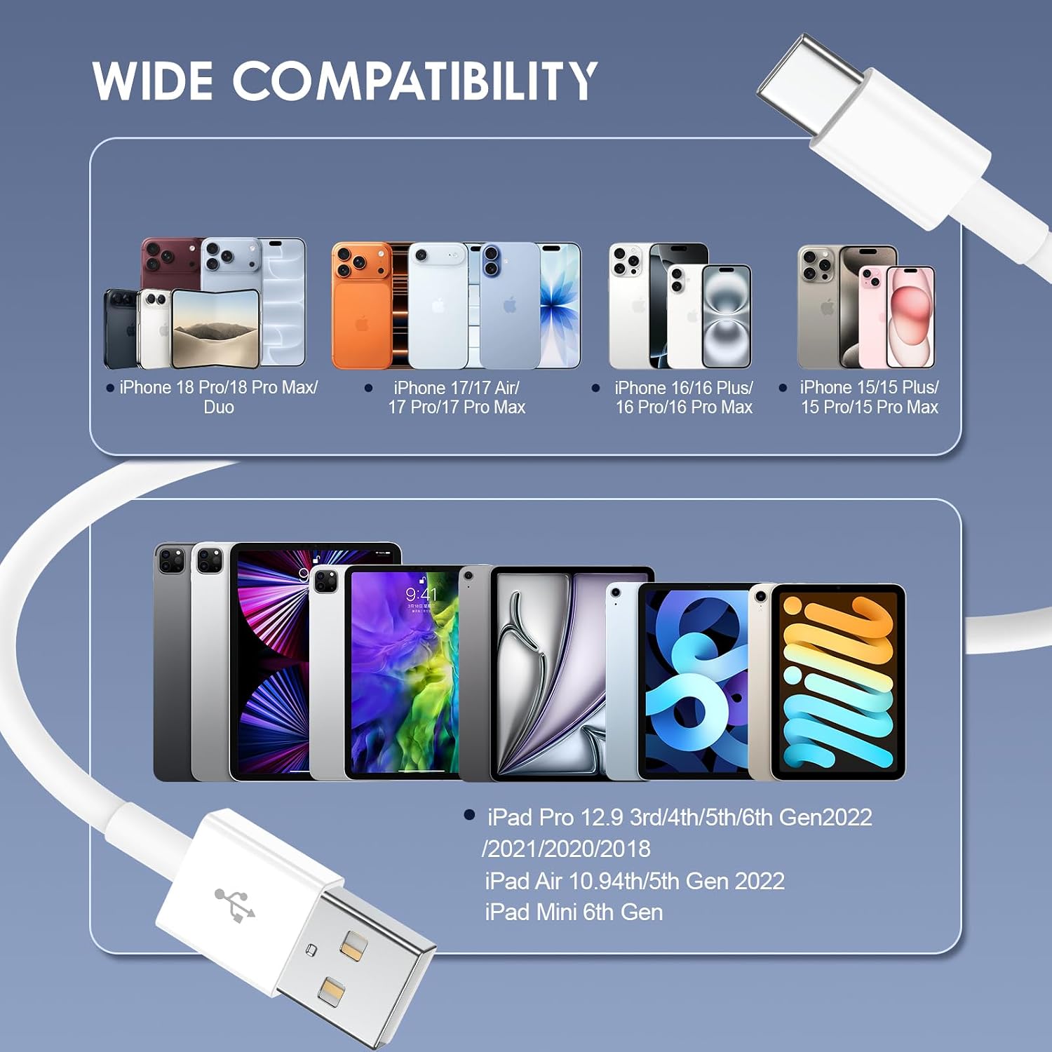 Thumbnail 6 de QZIIW USB‑C Fast Charging Cable 3FT Pack