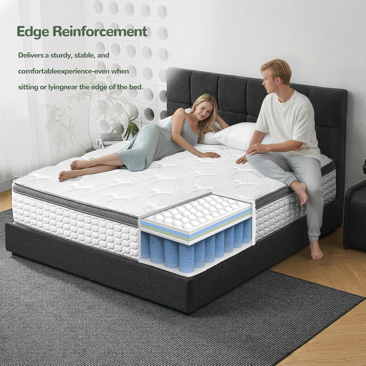 Thumbnail 5 de Giovanly 10 Inch Double Hybrid Mattress 135x190 cm
