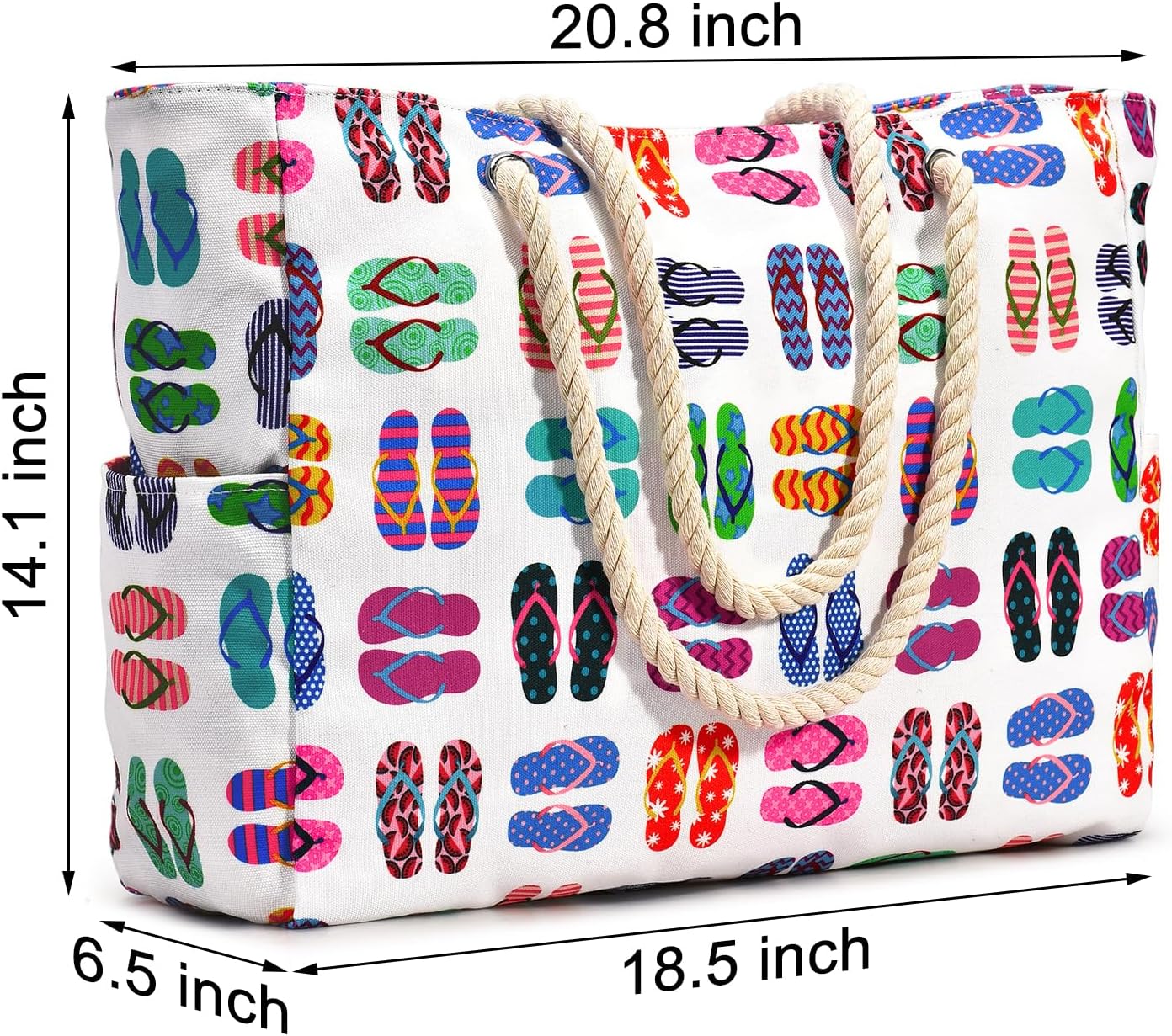 Thumbnail 5 de oscaurt Large Waterproof Beach Bag – Spacious Tote with Zip & Rope Handles