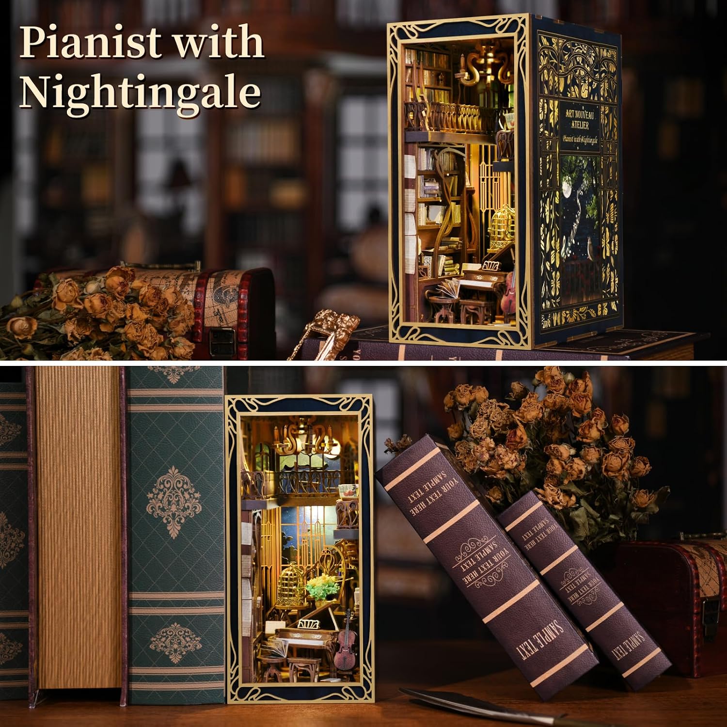 Detalle 2 de CCCDF Book Nook Kit, Pianist with Nightingale