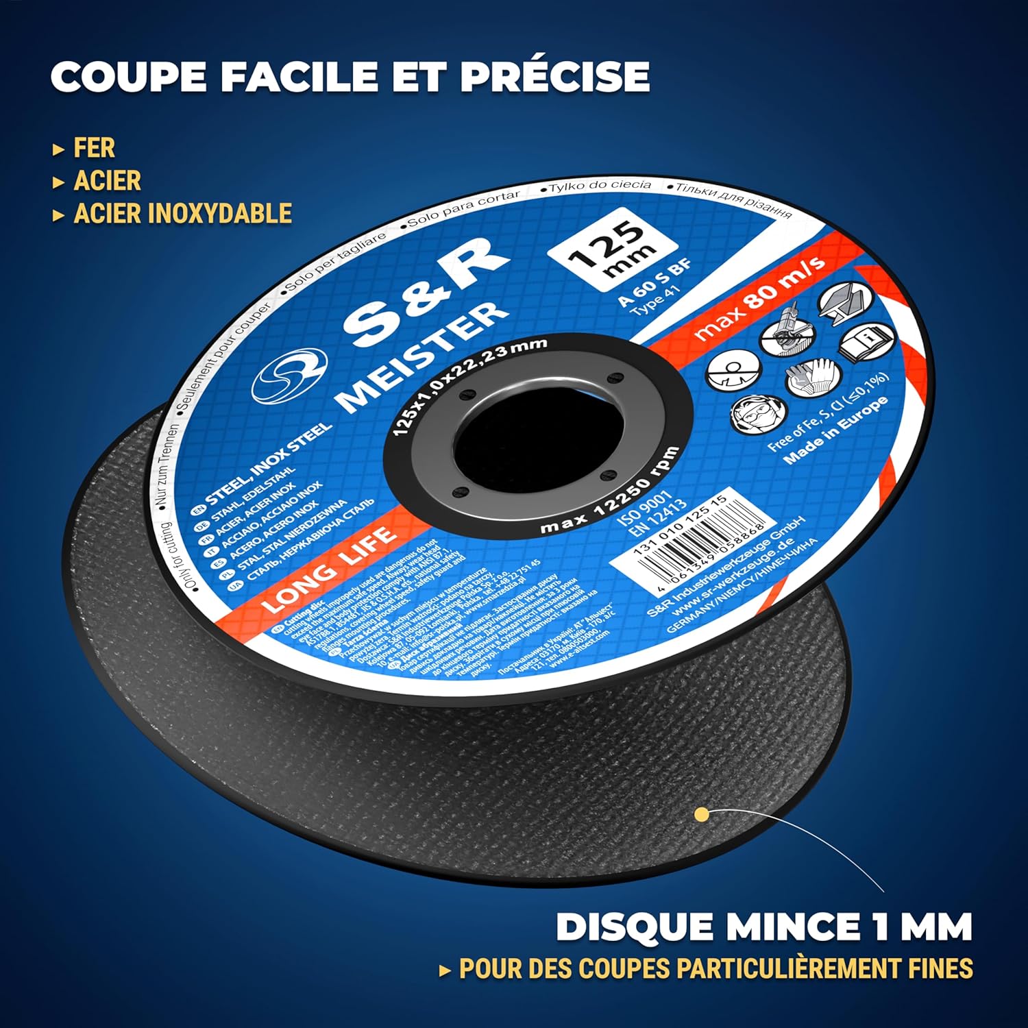 Detalle de S&R Disque à tronçonner 125 pour métal