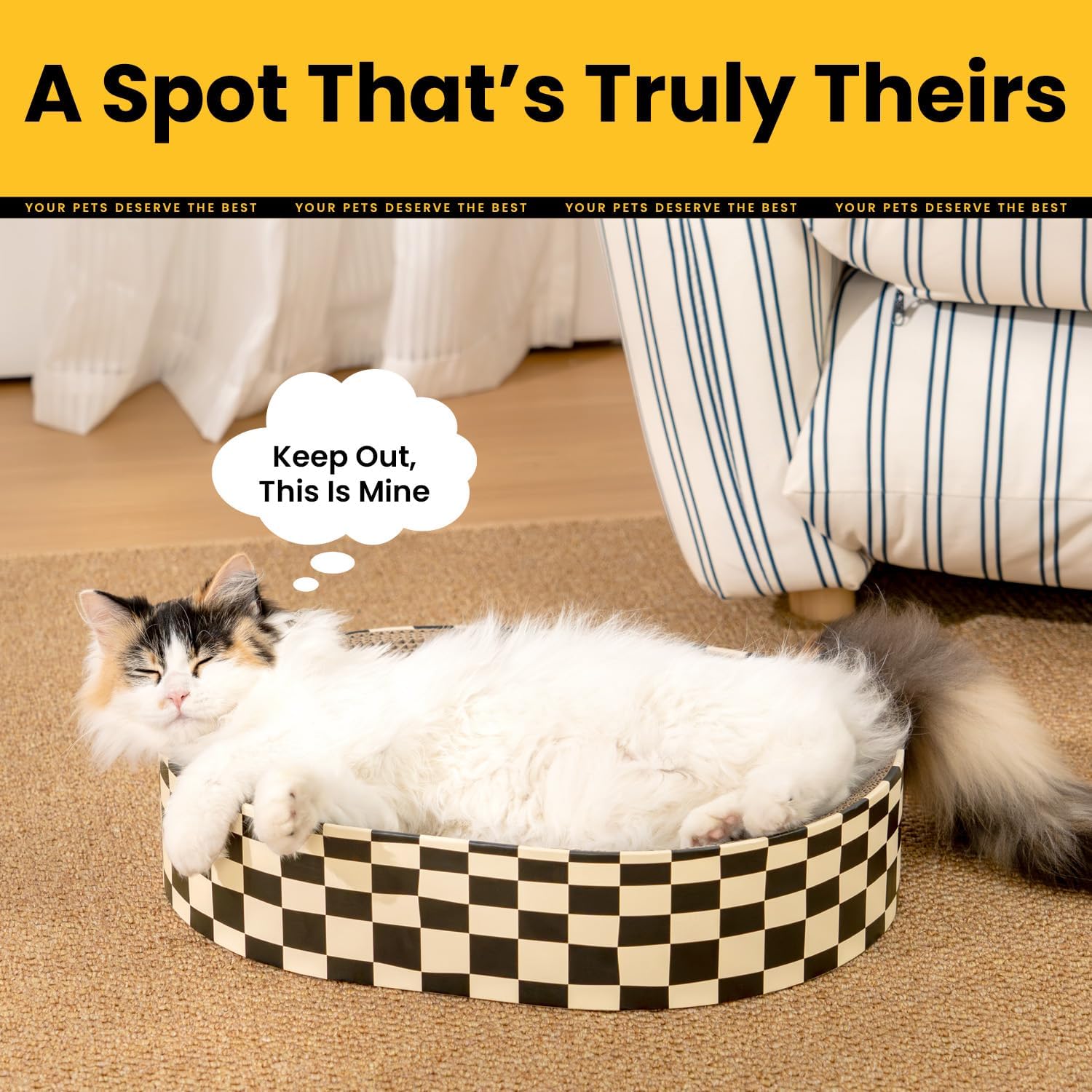 Thumbnail 6 de Conlun Cat Scratching Board (2 in 1) Oval Scratcher Cardboard Bowl Nest – Medium