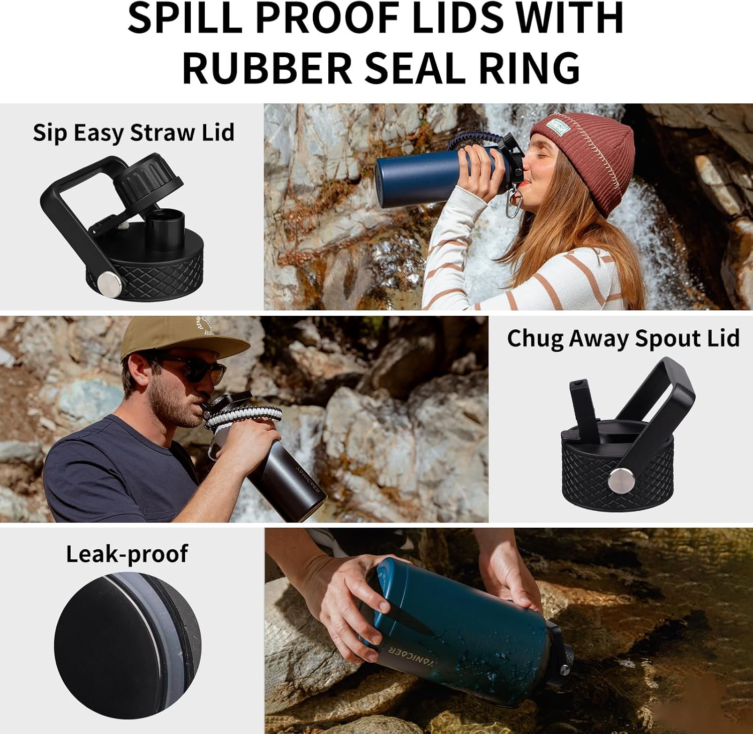 Thumbnail 2 de YONICOER Insulated Water Bottle 64oz, triple-wall 🥤