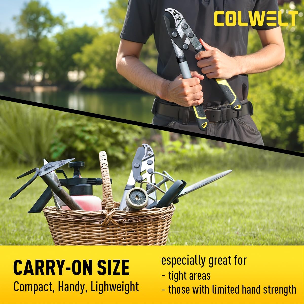 Detalle de Colwelt Garden Shears for Hedges Set 3Pcs, 42cm – Compact Pruning Kit
